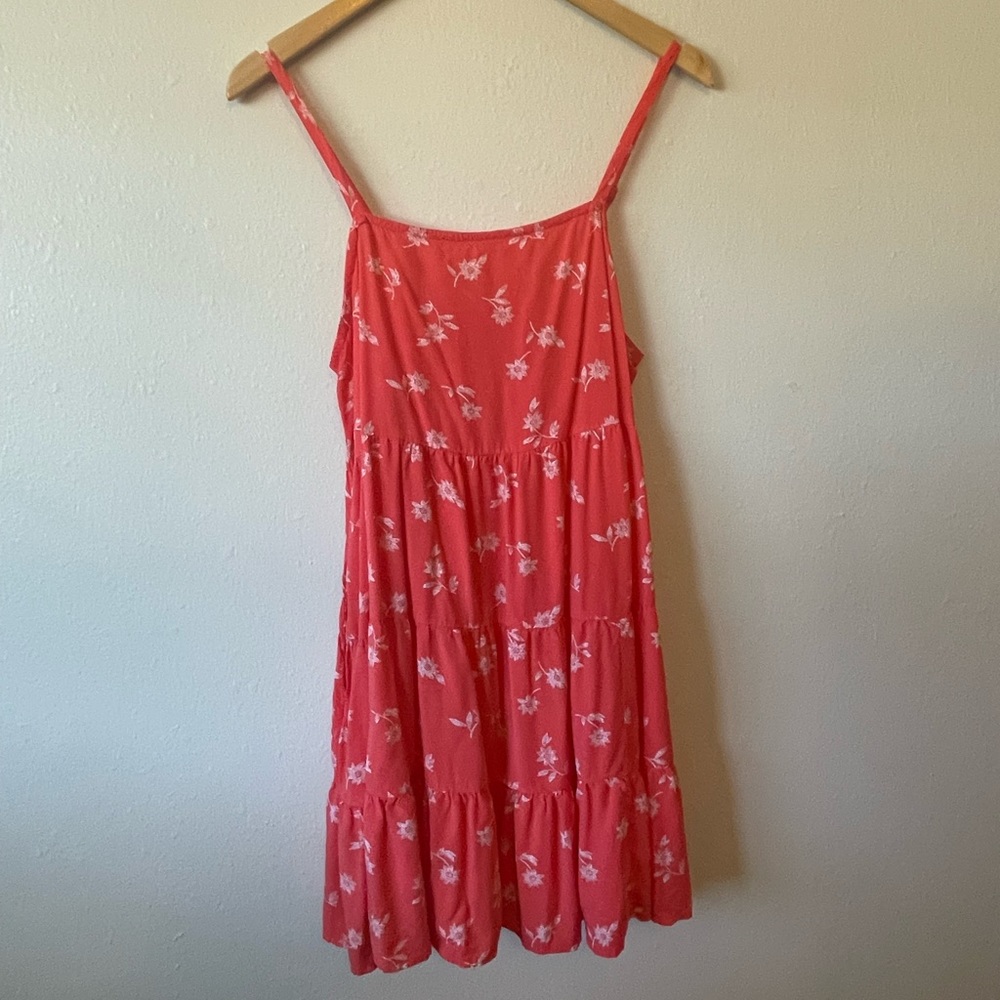 Old Navy Coral Floral Babydoll Dress
